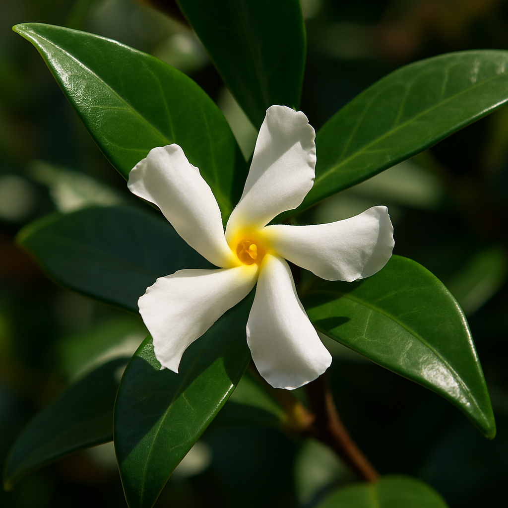 Zvezdasti jasmin - Trachelospermum jasminoides: Sve što treba da znate o ovom lepom puzavcu 2 Zvezdasti jasmin - Trachelospermum jasminoides detalj